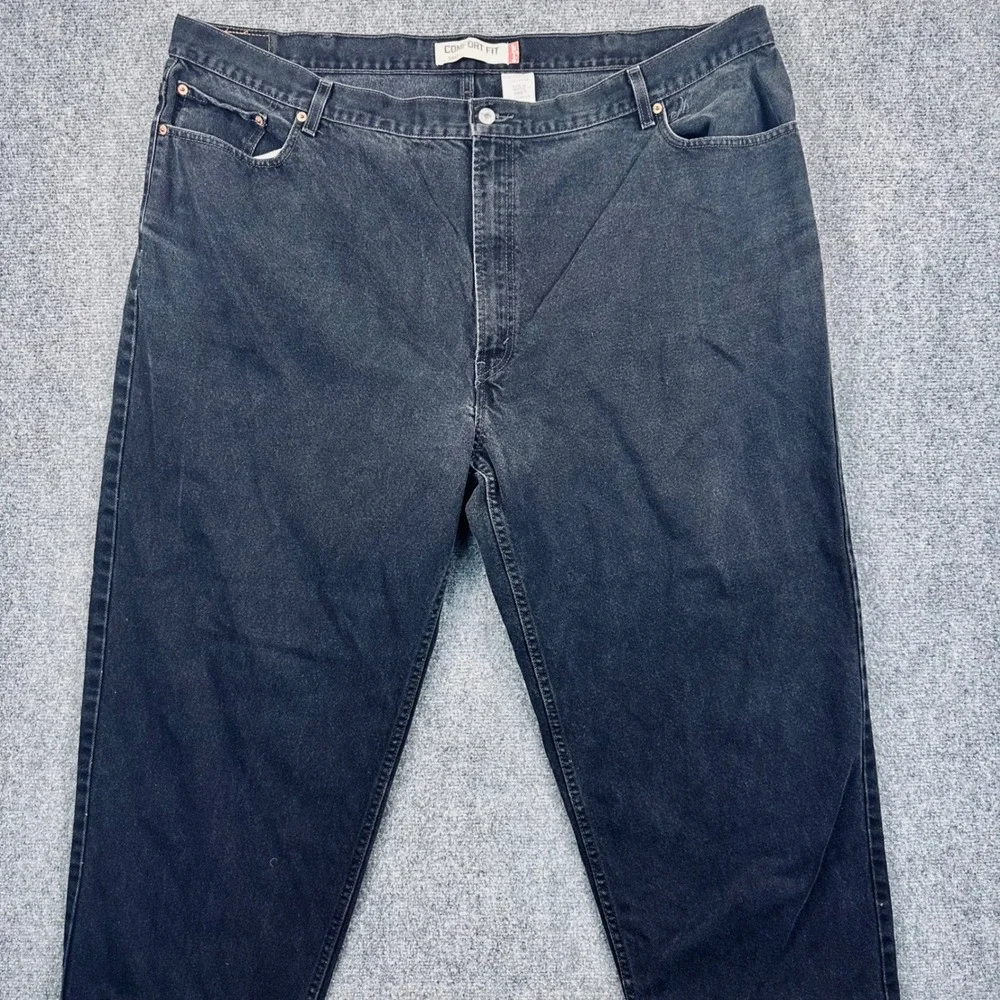 Levis 560 Comfort Fit Denim Jeans Mens 50x32 Faded Black Y2K Vintage Baggy Relax